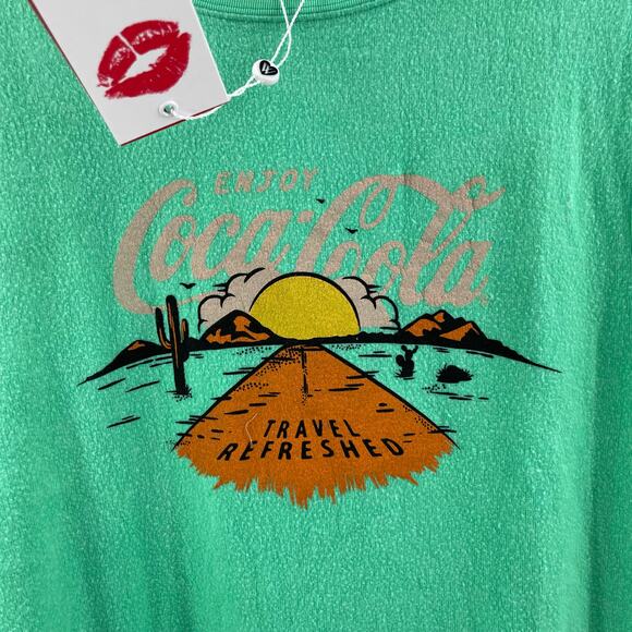 WILDFOX x Coca Cola Sweatshirt Size Small Travel Refreshed Graphic Green NWT - Picture 14 of 16